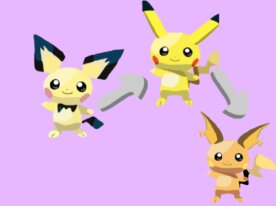 Animated illustration of Pikachu's evolution